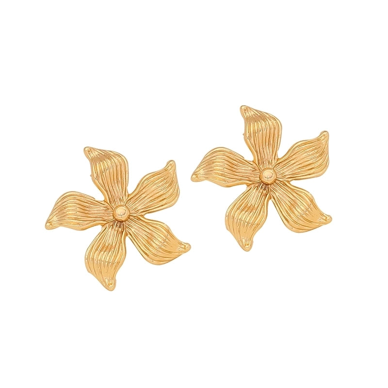 1 Pair Elegant Minimalist Sunflower Flower Plating 304 Stainless Steel 18K Gold Plated Ear Studs
