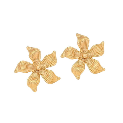 1 Pair Elegant Minimalist Sunflower Flower Plating 304 Stainless Steel 18K Gold Plated Ear Studs
