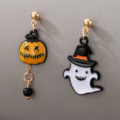 New Halloween Funny Pumpkin Ghosts Exaggerated Acrylic Earrings