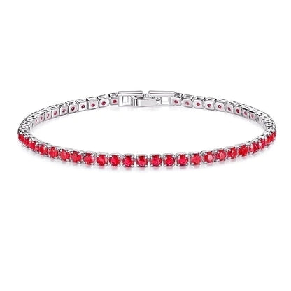 Copper Rhodium Plated Classic Style Inlay Geometric Zircon Bracelets