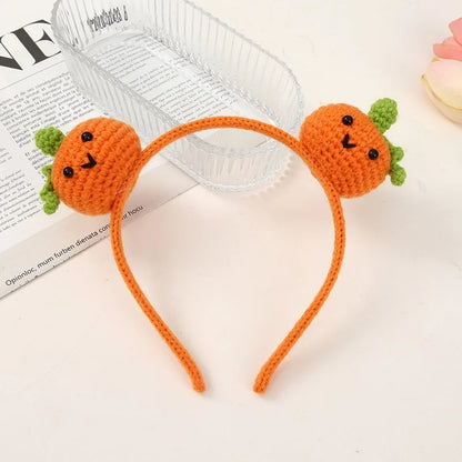 Halloween Cute Women's Pumpkin Snowman Skull Yarn Hair Band