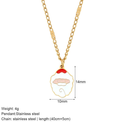 Nordic Style Classic Style Gingerbread Moon 316L Stainless Steel Plating Pendant Necklace