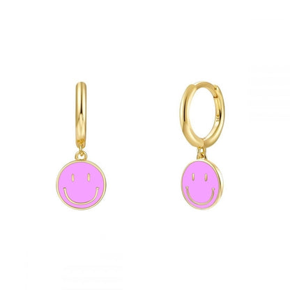 1 Pair Modern Style Classic Style Heart Shape Smile Face Copper Drop Earrings Ear Cuffs Earrings