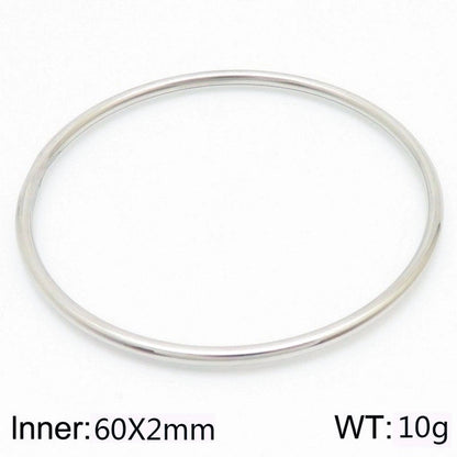 304 Stainless Steel 18K Gold Plated Minimalist Round Solid Color Bangle