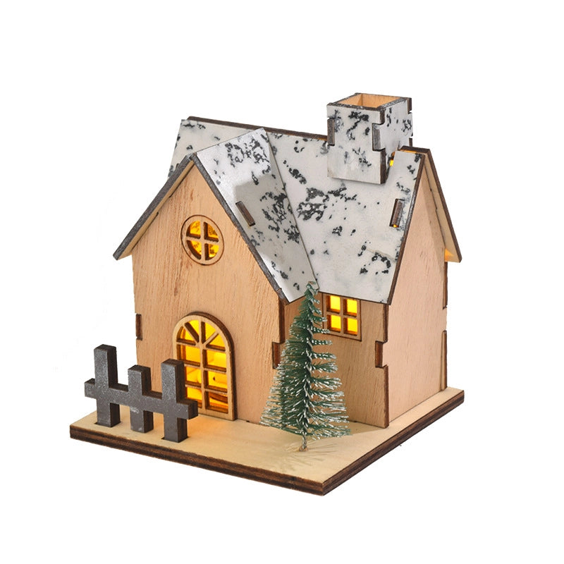 Christmas Pastoral IG Style House Wood Party Festival Ornaments