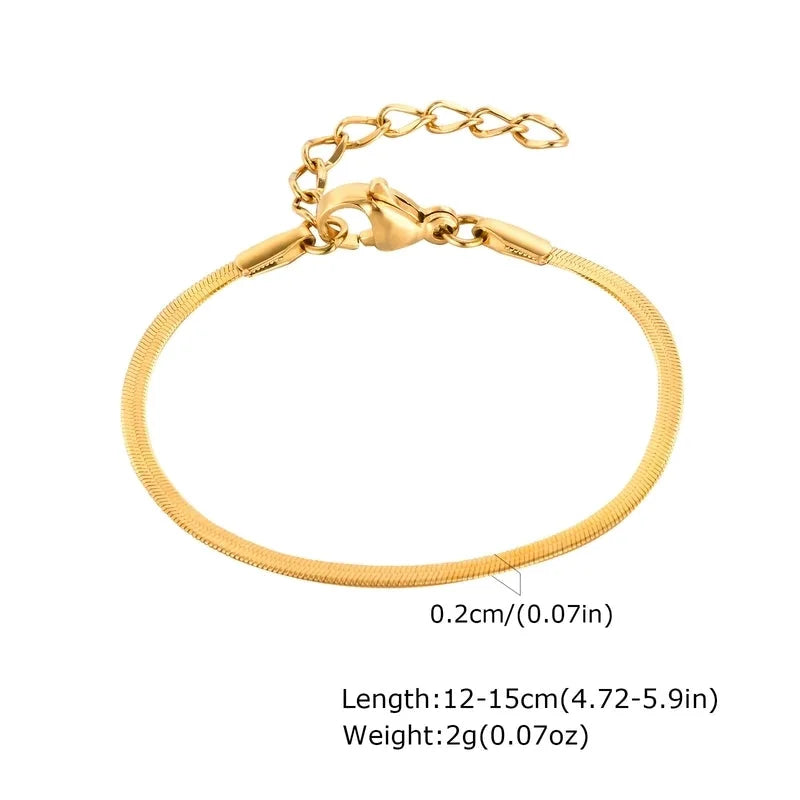 Sweet IG Style Solid Color 304 Stainless Steel 18K Gold Plated Bracelets Necklace