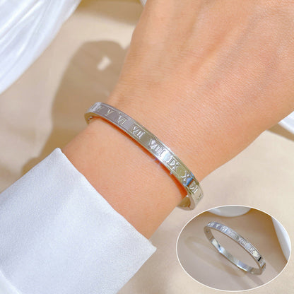 Korean East Asia Symbol Titanium Steel Electroplating Bangles