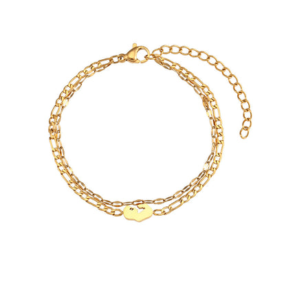Women Fashion Stripe Geometric Stainless Steel 18K Gold Plated Bracelets