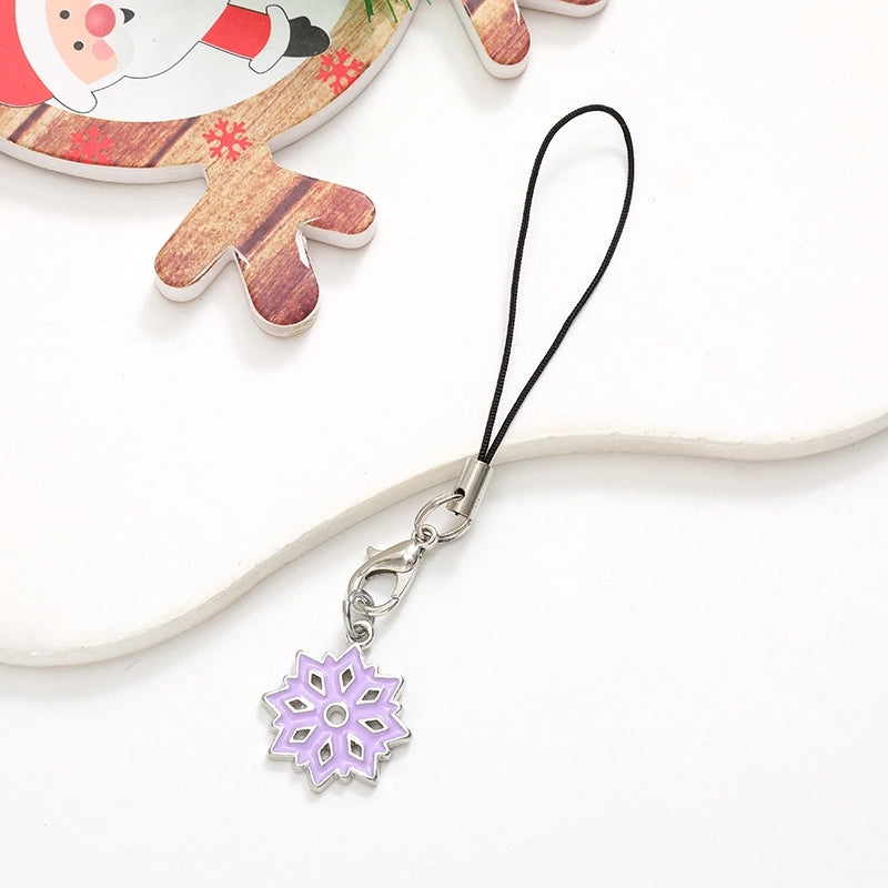 Cute Christmas Tree Snowman Snowflake Alloy Plating Christmas Bag Pendant Mobile Phone Chain