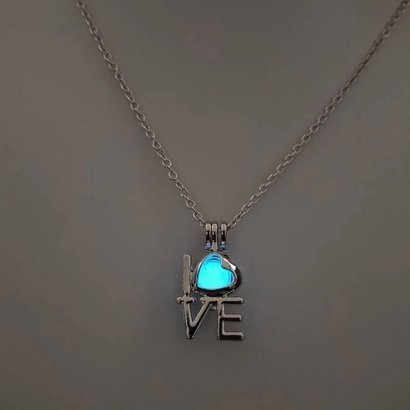 Luminous Hollow Diy Cage Christmas Tree Women's Necklace