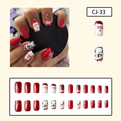 Christmas Casual Minimalist Santa Claus ABS Resin Nail Patches 1 Set