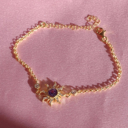 Copper Gold Plated Casual Minimalist Inlay Sun Artificial Opal Zircon Rings Earrings Necklace