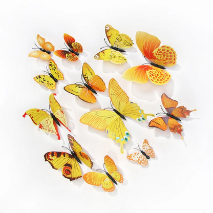 3d Realistic Butterfly Wall Stickers Fridge Magnets Home Mall Background Decorations Pvc Wall Decals Artistic Crafts