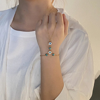 Women Expressive Eye Heart Stainless Steel Electroplating Bracelets