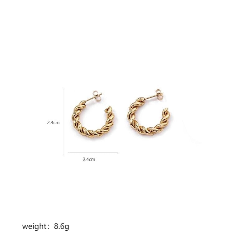 1 Pair Elegant Sweet Commute Heart Shape Plating Stainless Steel 18K Gold Plated Earrings
