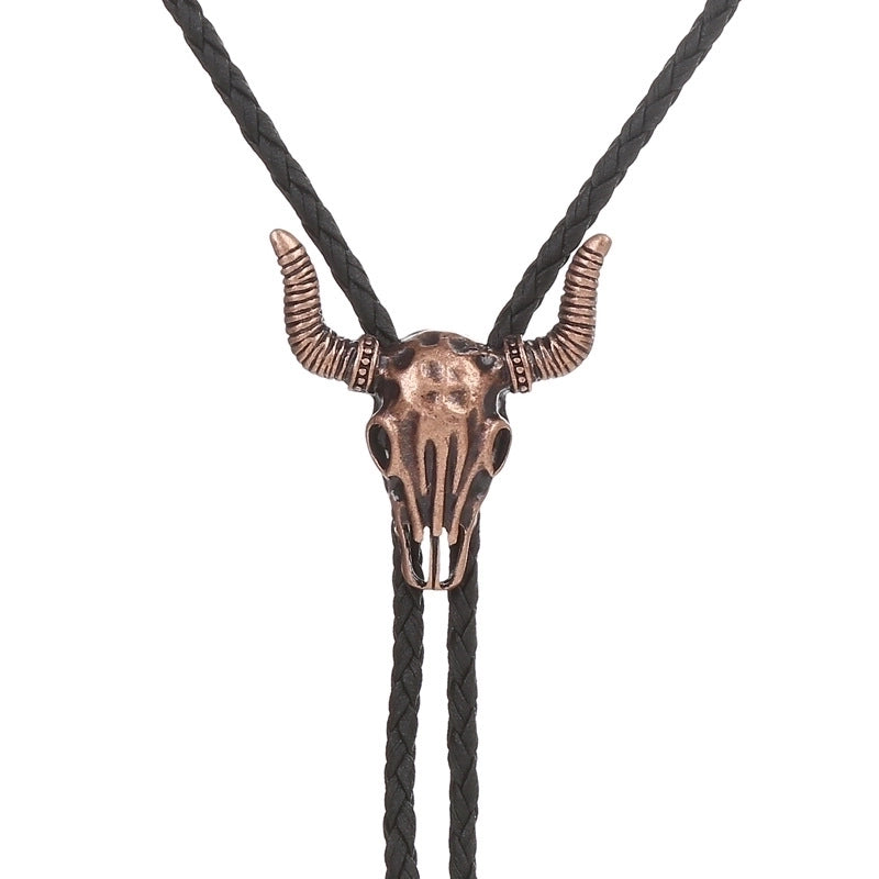 Punk Classic Style Star Cattle Skull Alloy Leather Rope Halloween Unisex Bolo Ties