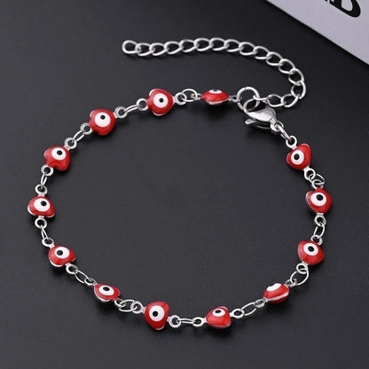 Ethnic Style Classic Style Artistic Devil's Eye Heart Shape Simple 304 Stainless Steel Bracelets In Bulk
