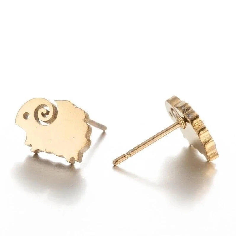 1 Pair Minimalist Animal 304 Stainless Steel 18K Gold Plated Ear Studs