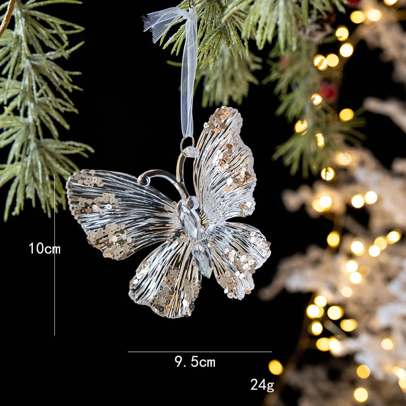 Christmas Minimalist Christmas Tree Snowflake Plastic Party Festival Hanging Ornaments Decorations Hanging Ornaments