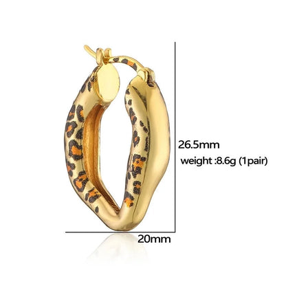 Streetwear Leopard 304 Stainless Steel Copper Plating Earrings Necklace Snake Chain