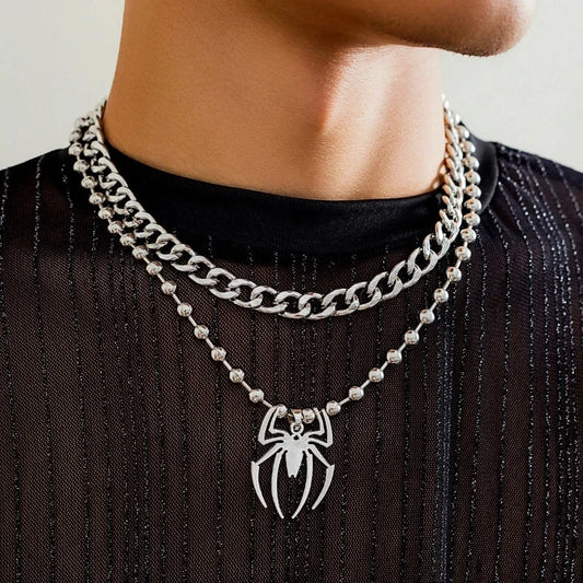 Minimalist Classic Style Spider Alloy Plating Halloween Men's Layered Necklaces