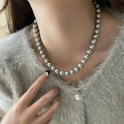 Elegant Minimalist Geometric 304 Stainless Steel Artificial Pearl Necklace