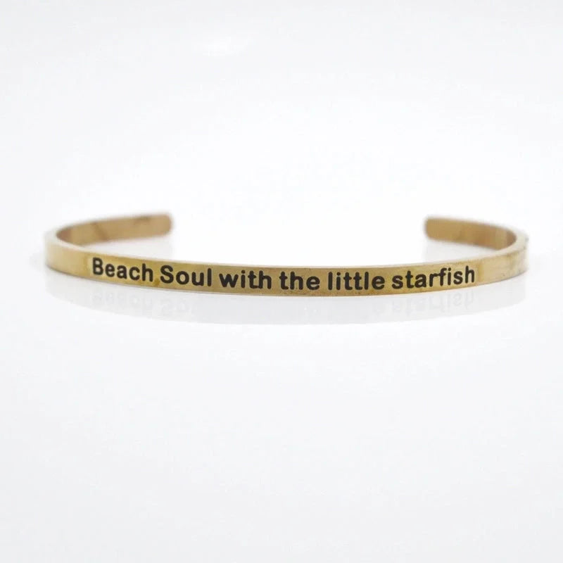Casual Minimalist Letter Stainless Steel Cuff Bracelets