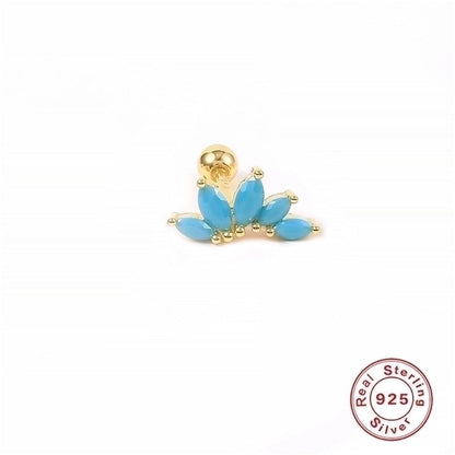 1 Piece Ear Cartilage Rings & Studs Fashion Geometric 925 Sterling Silver Plating Zircon