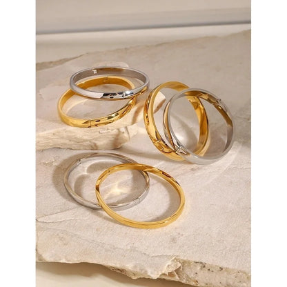 Classic Style Solid Color 304 Stainless Steel Bangle In Bulk Stainless Steel Bracelets