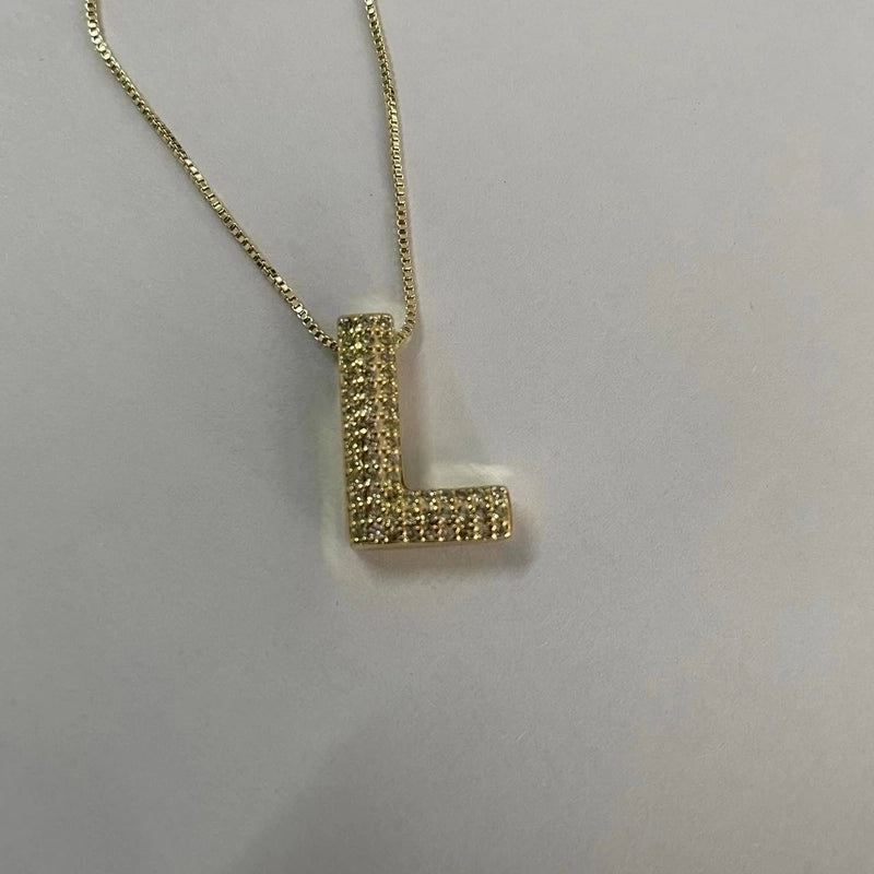 Elegant Luxurious Classic Style Letter Copper 14k Gold Plated Zircon Pendant Necklace In Bulk