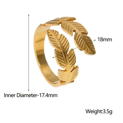 Casual 304 Stainless Steel 18K Gold Plated Plating Stainless Steel Rings