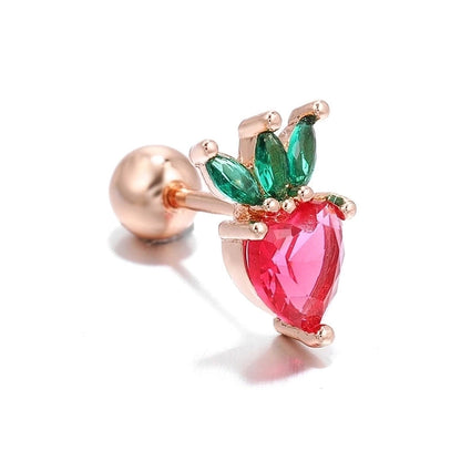 Ear Cartilage Rings & Studs Fashion Fruit Brass Artificial Gemstones