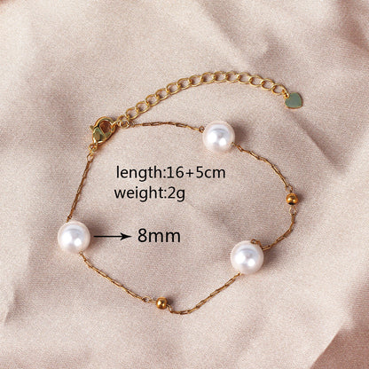 Moderate Luxury Irregular Heart Circle Copper Pearl Inlay Stud Earrings