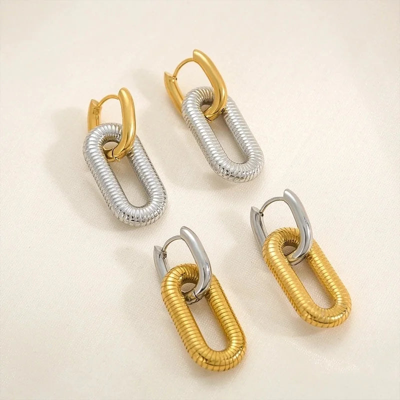 1 Pair Hip-Hop Oversized U Shape 304 Stainless Steel 18K Gold Plated Earrings