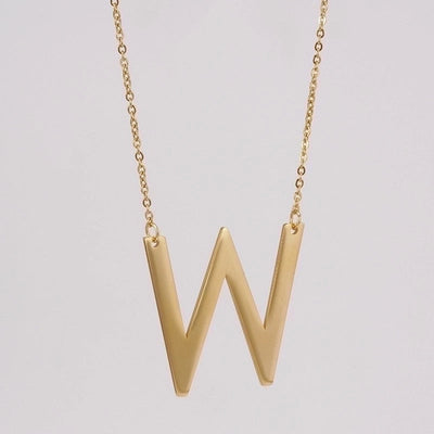 Fashion Letter 304 Stainless Steel 18K Gold Plated Plating Stainless Steel Necklaces