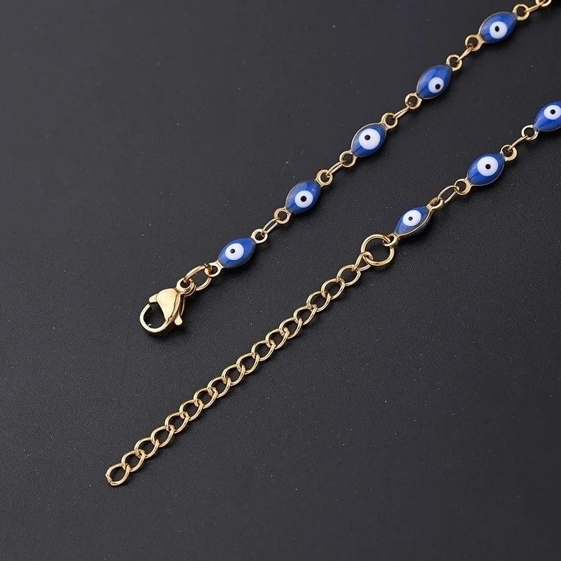 Ethnic Style Classic Style Artistic Devil's Eye Oval Simple 304 Stainless Steel 18K Gold Plated Bracelets In Bulk