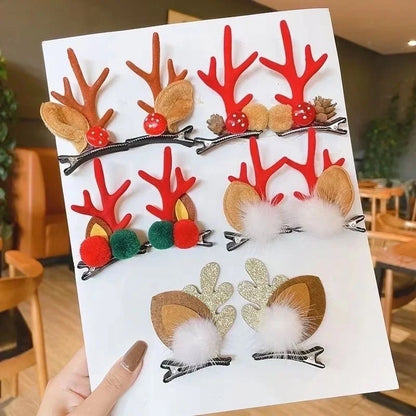 Christmas Cartoon Style Women'S Antlers Plush Plush Hair Clip