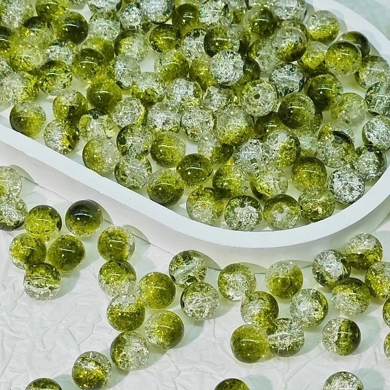 50 PCS/Package Diameter 10mm Diameter 8mm Glass Crackle Glass Beads Round Jewelry Accessories