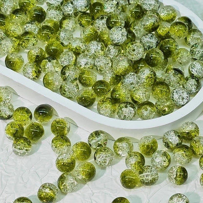 50 PCS/Package Diameter 10mm Diameter 8mm Glass Crackle Glass Beads Round Jewelry Accessories