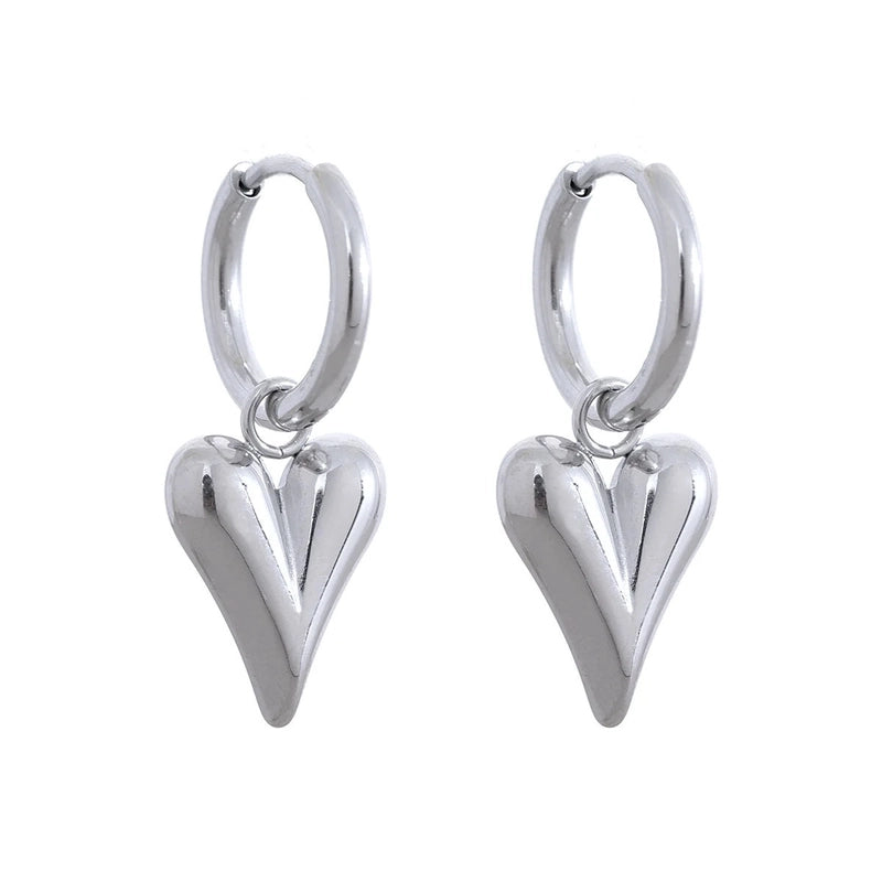 1 Pair Basic Minimalist Irregular Heart Shape Plating Titanium Steel Ear Studs