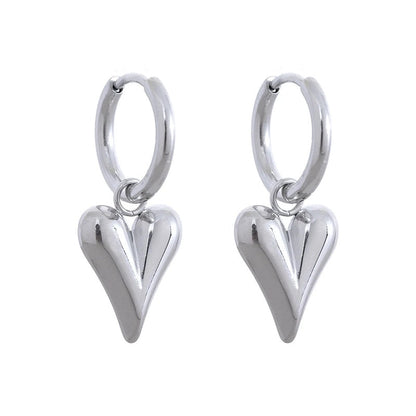 1 Pair Basic Minimalist Irregular Heart Shape Plating Titanium Steel Ear Studs