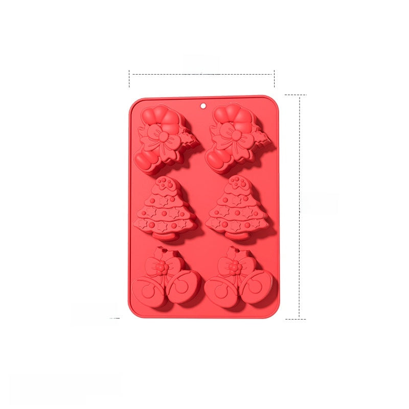 In Stock 6 Even Christmas Silicone Cake Mold DIY Household Kitchen Food Grade Baking Tools Manufacturers
