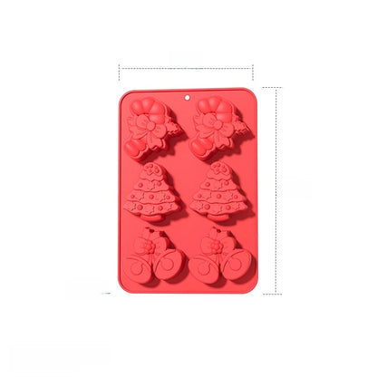 In Stock 6 Even Christmas Silicone Cake Mold DIY Household Kitchen Food Grade Baking Tools Manufacturers