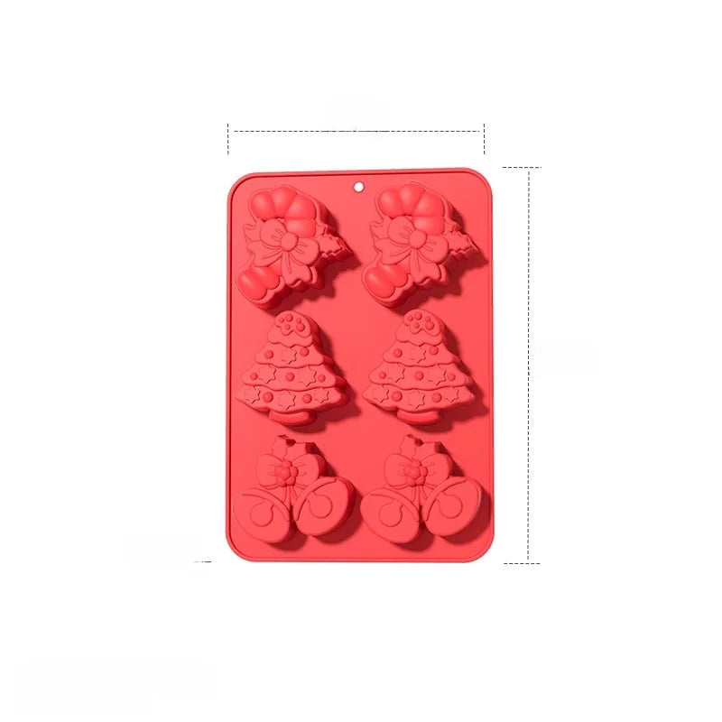 In Stock 6 Even Christmas Silicone Cake Mold DIY Household Kitchen Food Grade Baking Tools Manufacturers