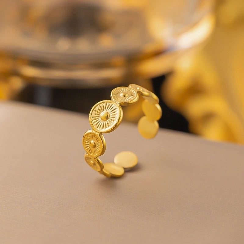 3 Pieces Minimalist Solid Color Titanium Steel Plating Rings