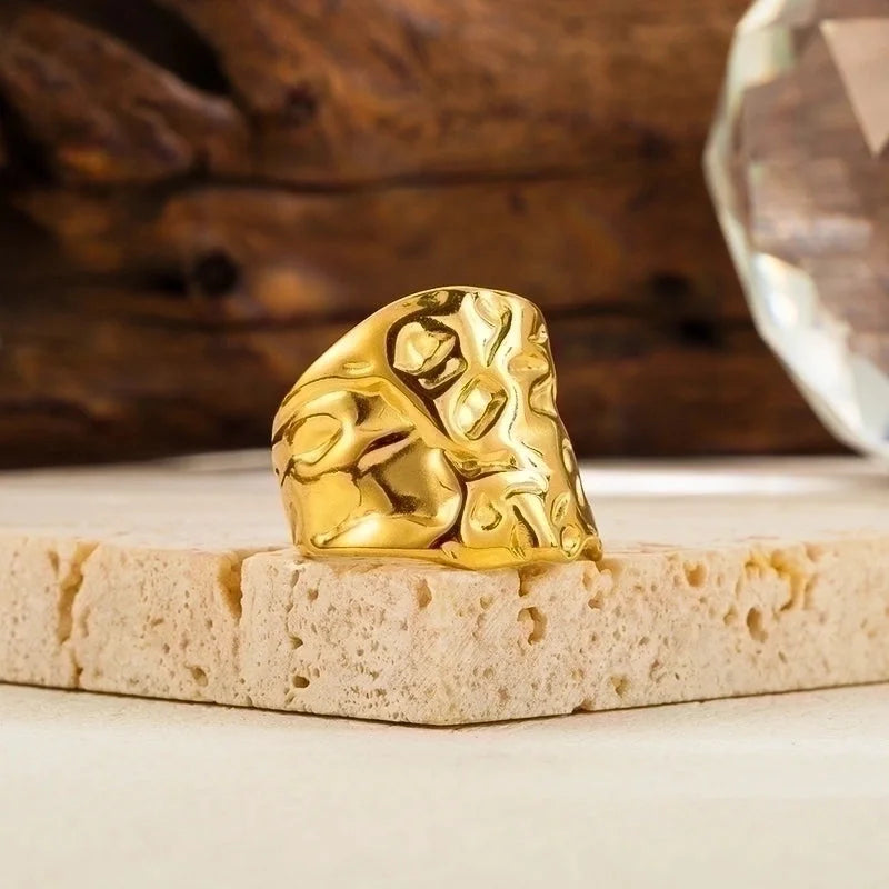 IG Style Minimalist Geometric Solid Color 304 Stainless Steel Plating Stainless Steel Rings