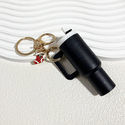 Cute Classic Style Christmas Tree Christmas Socks Cup Plastic Christmas Unisex Bag Pendant Keychain