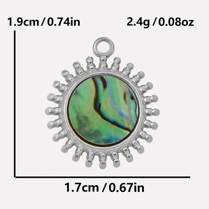 Vintage Style Classic Style Round 304 Stainless Steel Shell Abalone Shell 18K Gold Plated Irregular Plating Pendant Necklace