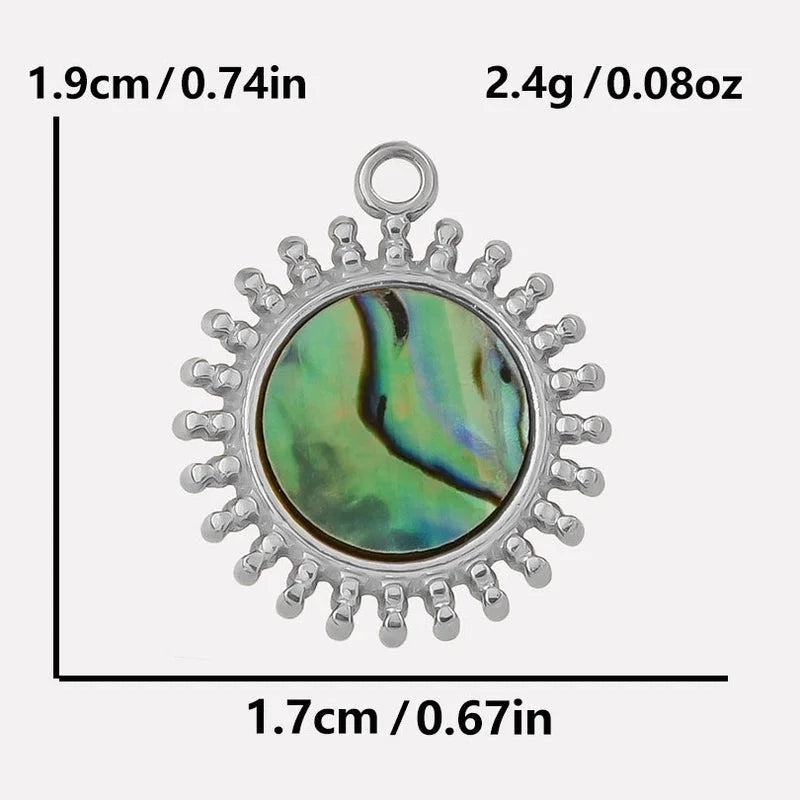 Vintage Style Classic Style Round 304 Stainless Steel Shell Abalone Shell 18K Gold Plated Irregular Plating Pendant Necklace