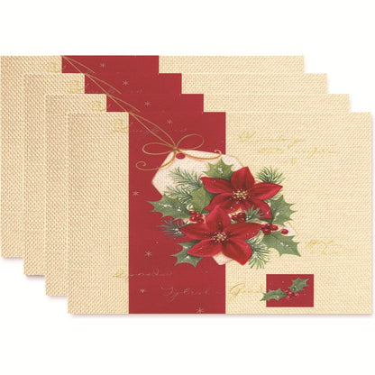 Christmas Nordic Style Christmas Tree Bow Knot Snowflake Linen Cotton And Linen Placemat